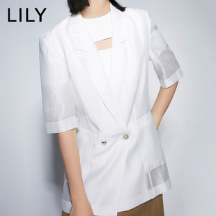 lily薄纱西装外套