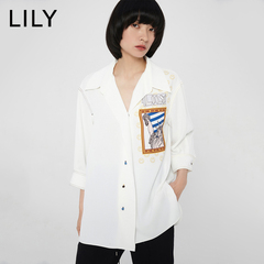 lily印花雪纺衫