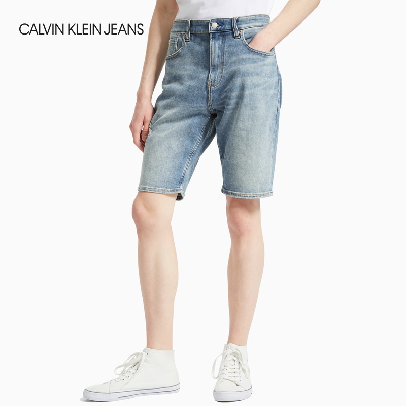 CK JEANS 2020春夏新款男装 时尚破损细节合身版牛仔短裤 J314836,降价幅度40%