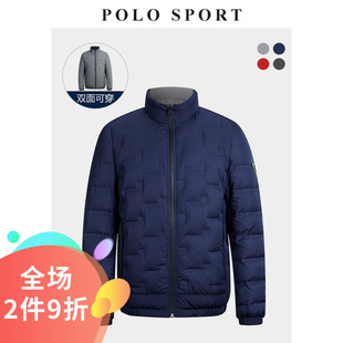 Polo sport冬季男装双面穿立领羽绒