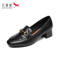 红蜻蜓女鞋2020秋季新款时尚真皮乐