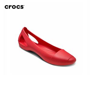 Crocs女鞋  红色仙女风休闲平底鞋