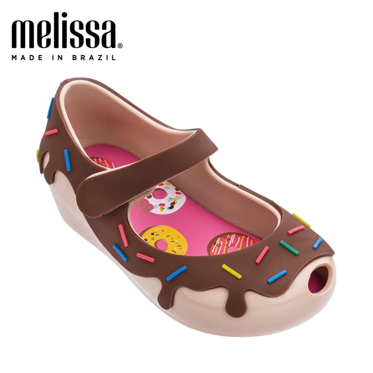 mini melissa梅丽莎魔术贴造型装饰小童平底可爱单鞋凉鞋32753,降价幅度15%