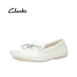 Clarks女鞋豆豆一脚蹬单鞋小白鞋