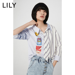 lily条纹拼接衬衫
