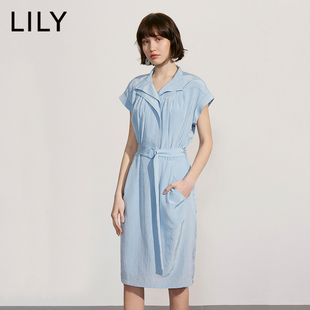 lily纯色肌理连衣裙