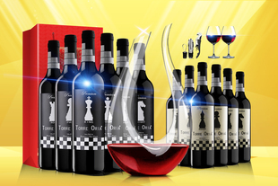 【天猫超市】奥兰高级DO精选干红葡萄酒12支装送酒具全套