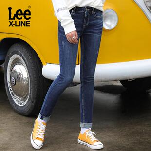 Lee X-LINE2019秋冬新款女蓝色水洗