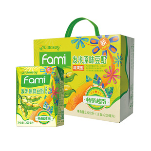 进口越南fami发米清爽型减糖豆奶礼盒200ml18盒早餐豆浆饮料