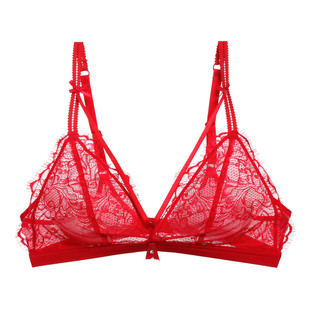爱慕红色薇风情44内衣女无钢圈薄