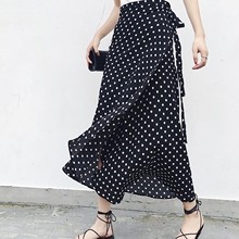 One piece lace up polka dot skirt