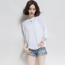 Spring and summer ice silk knitwear Korean loose top breathable thin large women's Batman