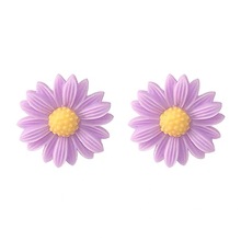 耳钉女紫色耳环温柔气质复古花朵超仙耳钉夏季新款耳
