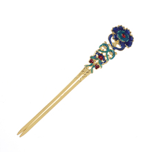 RMB 9.9 two Tang style, Dunhuang, Ming hairpin, Hanfu, oil dripping, blue burning, gold hairpin, carved orchid