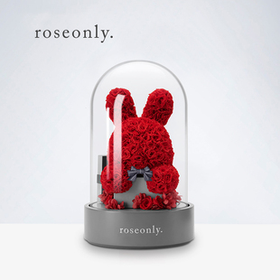 roseonly永生玫瑰公仔礼物兔