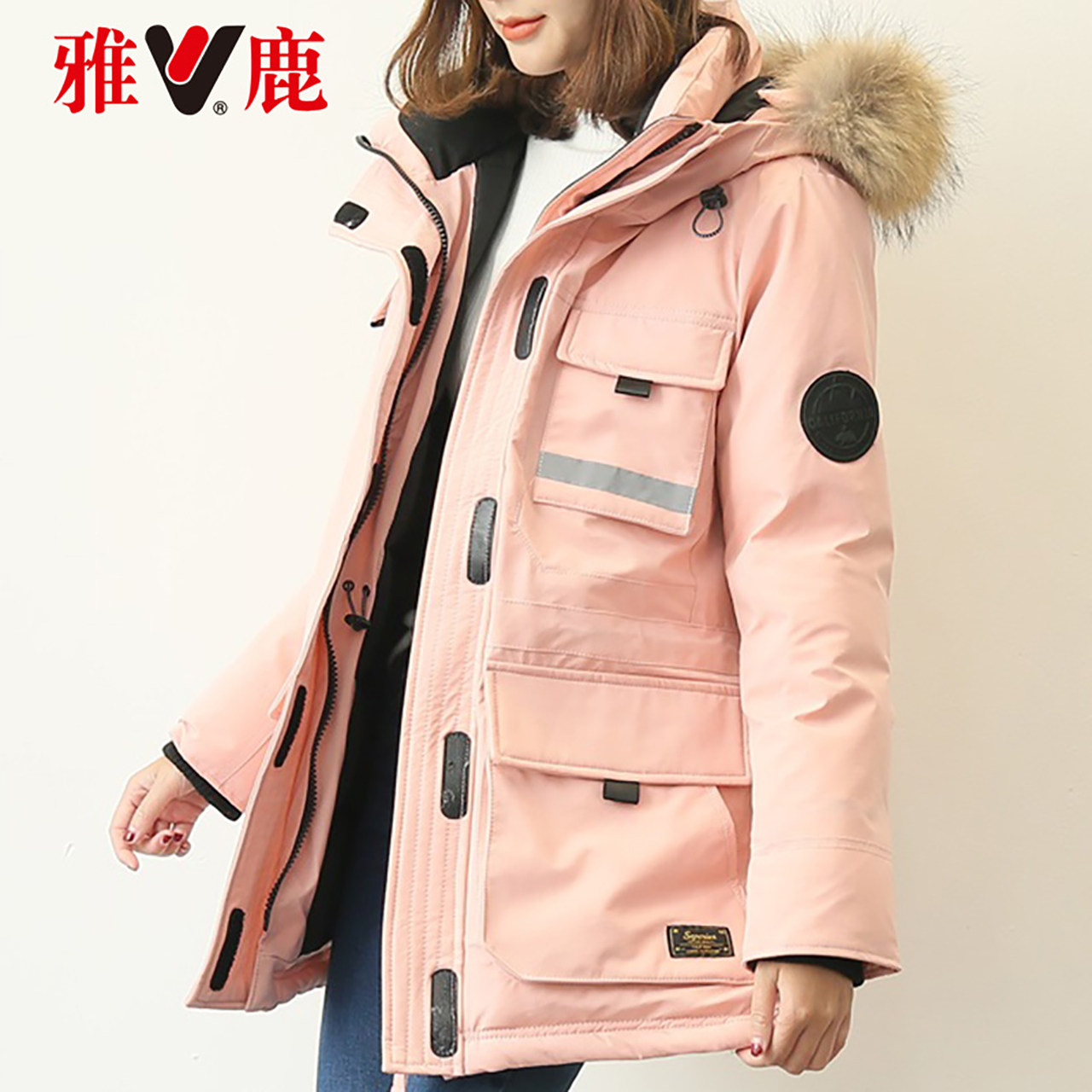 1折 yaloo/雅鹿羽绒服女中长款韩版鹅绒