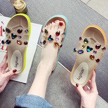 H slippers, women's summer, early spring 2020, new style, all kinds of water diamonds, drag Korean version