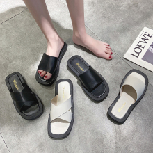 Women's cross slippers 2020 summer new muffin thick bottom net red sandals for women
