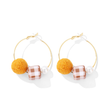 Earrings suitable for winter femininity South Korea wool ball earrings net red autumn winter Earrings 2019