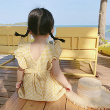 女童连衣裙夏装2020新款儿童裙子韩版洋气小童格子裙