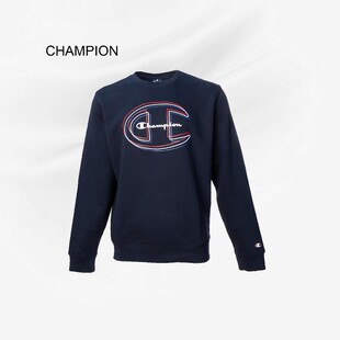 champion胶印logo长袖套头卫衣