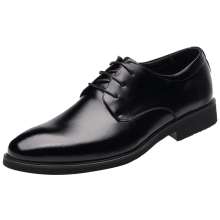 黑色夏季皮鞋男士学生商务正装韩版男鞋青年英伦内增