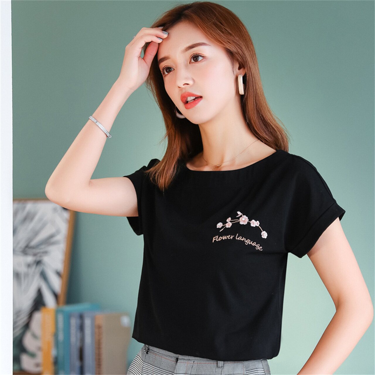 短袖t恤女2019夏季新款韩版宽松时