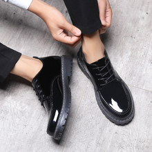 British small leather shoes men's Korean Trend British leather shoes young people's casual black shoes