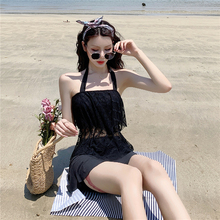 Swimsuit, fairy style, belly covering and skinny, Korean ins style, lace, sexy flat angle swimsuit