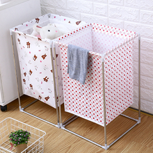 Nordic simple household cotton and linen dirty clothes storage basket foldable support waterproof large