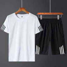 Summer men's casual sports quick drying suit short sleeve T-shirt short two piece set