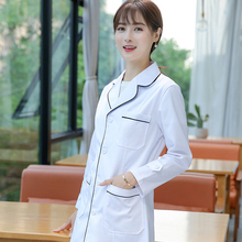 Han version white gown long sleeve doctor's clothing female beauty salon embroiderer skin management work clothes