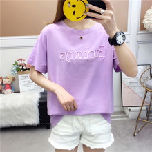 Summer new solid color short sleeve T-shirt for girls