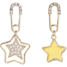 Pin Star Earrings with personality asymmetric Earrings net red Earrings without ear holes