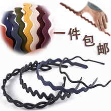 Hair band with teeth female Japanese Korean net red plastic head band simple black wave twist matte hair